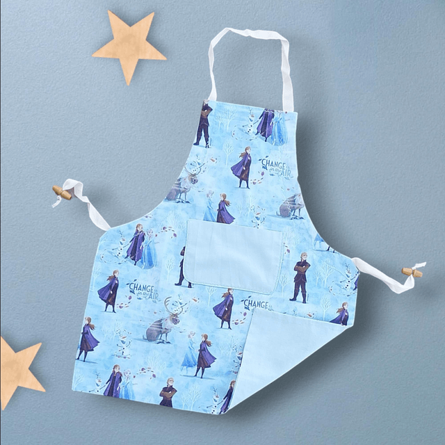 Tabliers de Cuisine ou Activités pour Enfants en Coton Personnalisés réglables  motif Reine Neige
