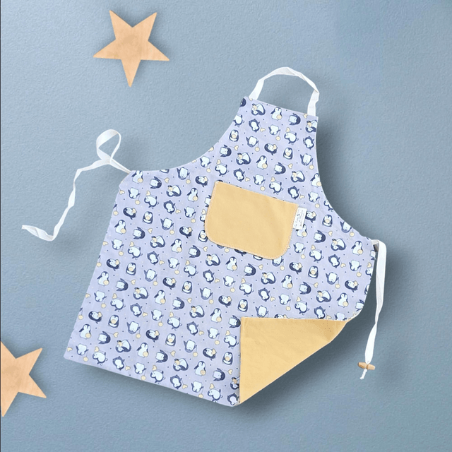 Tabliers de Cuisine ou Activités pour Enfants en Coton Personnalisés réglables motif Pingouin
