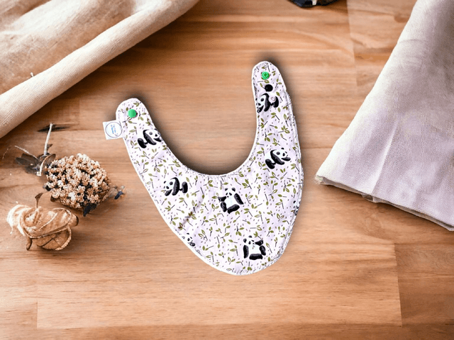 Bavoir Naissance à 6 mois réglable  Panda rose