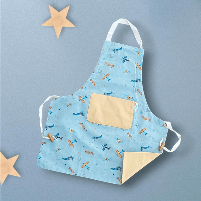  Tablier de Cuisine ou Activités pour Enfants en Coton Personnalisé réglable  Avion