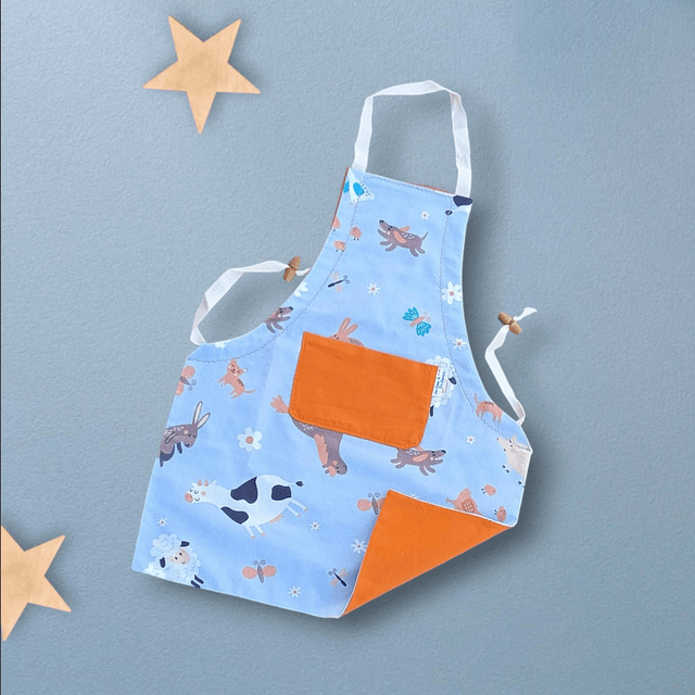  Tablier de Cuisine ou Activités pour Enfants en Coton Personnalisé réglable Ferme
