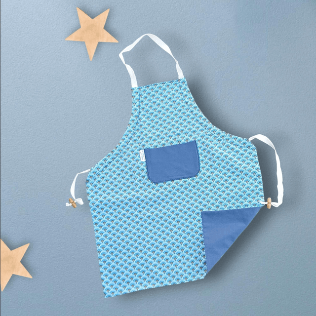  Tablier de Cuisine ou Activités pour Enfants en Coton Personnalisé réglable Géometrique
