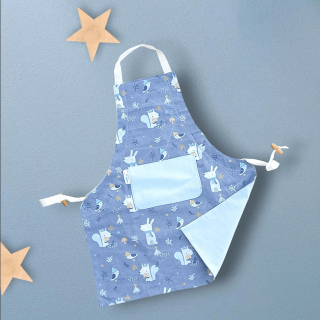 Tablier de Cuisine ou Activités pour Enfants en Coton Personnalisé réglable motif  Écureuil 