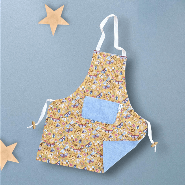 Tabliers de Cuisine ou Activités pour Enfants en Coton Personnalisés réglables motif Papillons