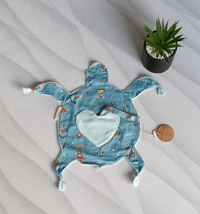 Doudou Tortue Range Tétine Robots