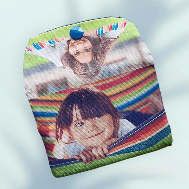 porte-cartes et porte-monnaie en tissu, personnalisables avec vos photos de famille préférées