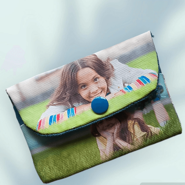 porte-cartes et porte-monnaie en tissu, personnalisables avec vos photos de famille préférées