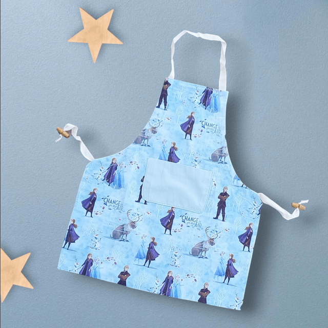 Tabliers de Cuisine ou Activités pour Enfants en Coton Personnalisés réglables  motif Reine Neige