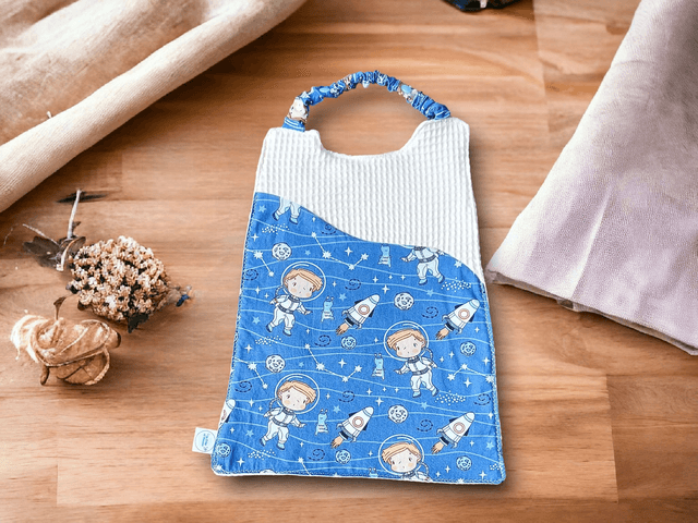 Serviette de cantine ajustable bi- matière motif Espace