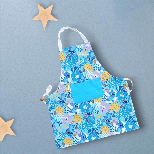 Tablier de Cuisine ou Activités pour Enfants en Coton Personnalisé réglable Lilo