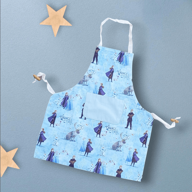 Tabliers de Cuisine ou Activités pour Enfants en Coton Personnalisés réglables  motif Reine Neige